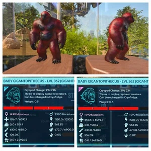 ARK ASA PVE OFFICIAL PAIR BABY GIGANTOPITHECUS DEADPOOL HIGH STATUS PC/XBOX/PS - Picture 1 of 4