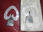 2 sterling silver rattler mop Heart shape tether ring baby toys NOS