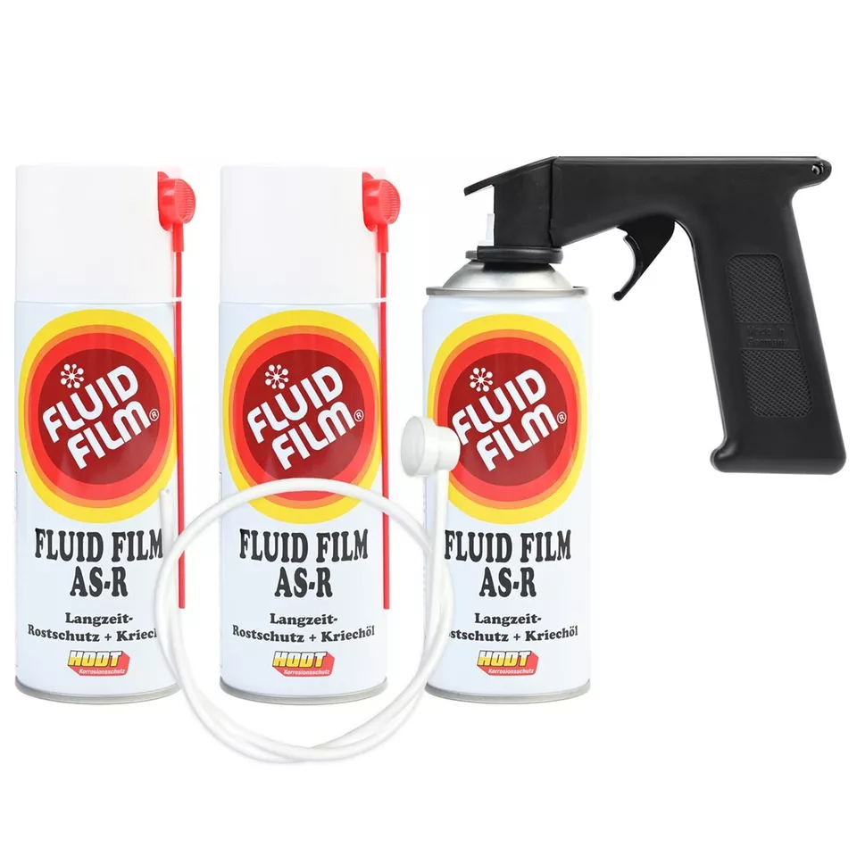 Fluid Film AS-R Korrosionsschutz Kriechöl 400 ml 3er Set + Sonde + Handgriff - Bild 1 von 3