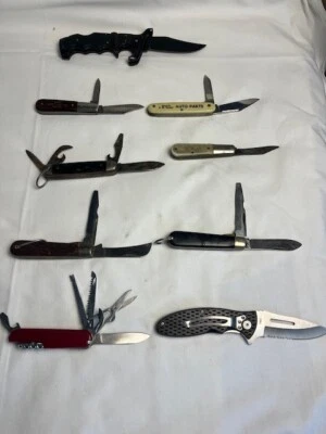Collection of 9 Pocket Knives, Vintage, Non vintage, various sizes, types, brand - Image 1 of 4
