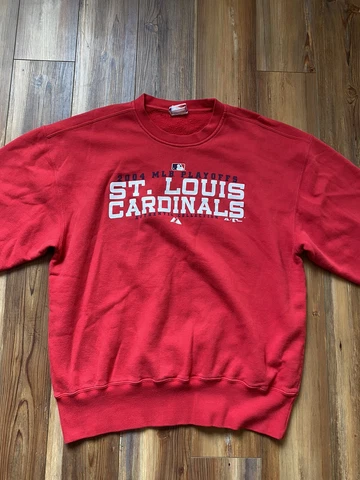 Vintage Y2K ST. Louis Cardinals 2004 MLB Playoffs Majestic L Crewneck Sweatshirt Cover
