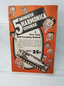 1953 Vintage 5 Minute Harmonica Course Easy Self Teaching Booklet - Picture 1 of 5