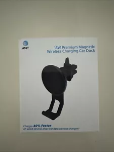 AT&T 15W Premium Magnetic Wireless Charging Car Dock Black - Picture 1 of 6