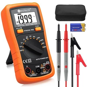 Multímetro digital de bolsillo Neoteck 8233D Pro naranja 2000 cuentas pantalla retroiluminada - Imagen 1 de 7
