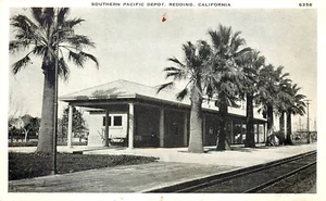 SOUTHERN PACIFIC DEPOT, REDDING, CALIFORNIA, VINTAGE POSTCARD (M622) - Picture 1 of 2