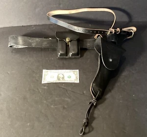 All Leather Cathey Gun Holster, Side Arm Holster, Ammo Pouch, & Belt - Picture 1 of 6