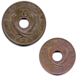 East Africa 10 & 5 Cents Extremily Rare Date  ,Limited Mintage  Extra Fine - Picture 1 of 2