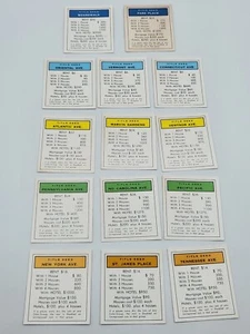Monopoly Eigentum Titel Urkunde 28 Karten Komplettsatz - Spiel Ersatzteile - Bild 1 von 4