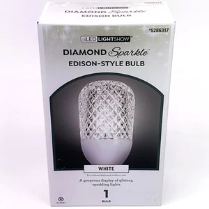 Gemmy LED Lightshow Diamond Sparkle Edison-Style Light Bulb - White - Brand NEW - Picture 1 of 9