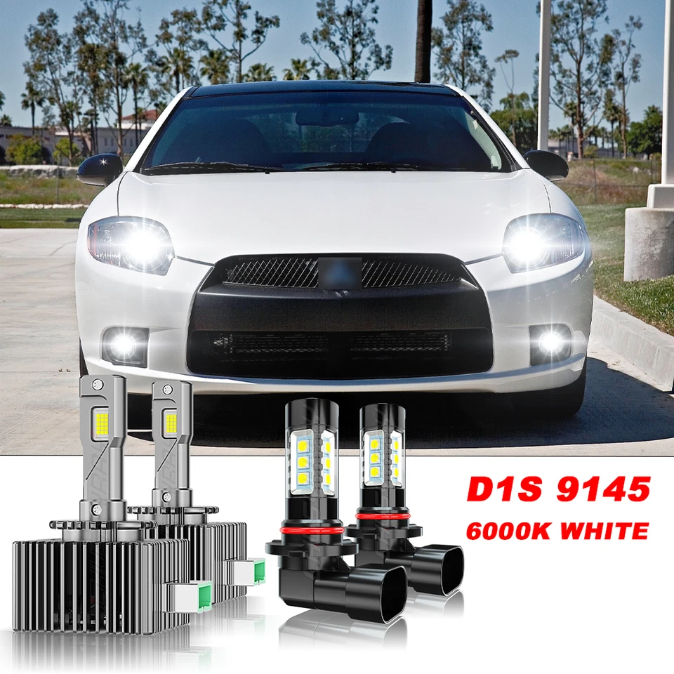 4X Faro HID D1S 9145 + Bombillas antiniebla LED aptas para Mitsubishi Eclipse 2009-2012 Foto 1 de 4