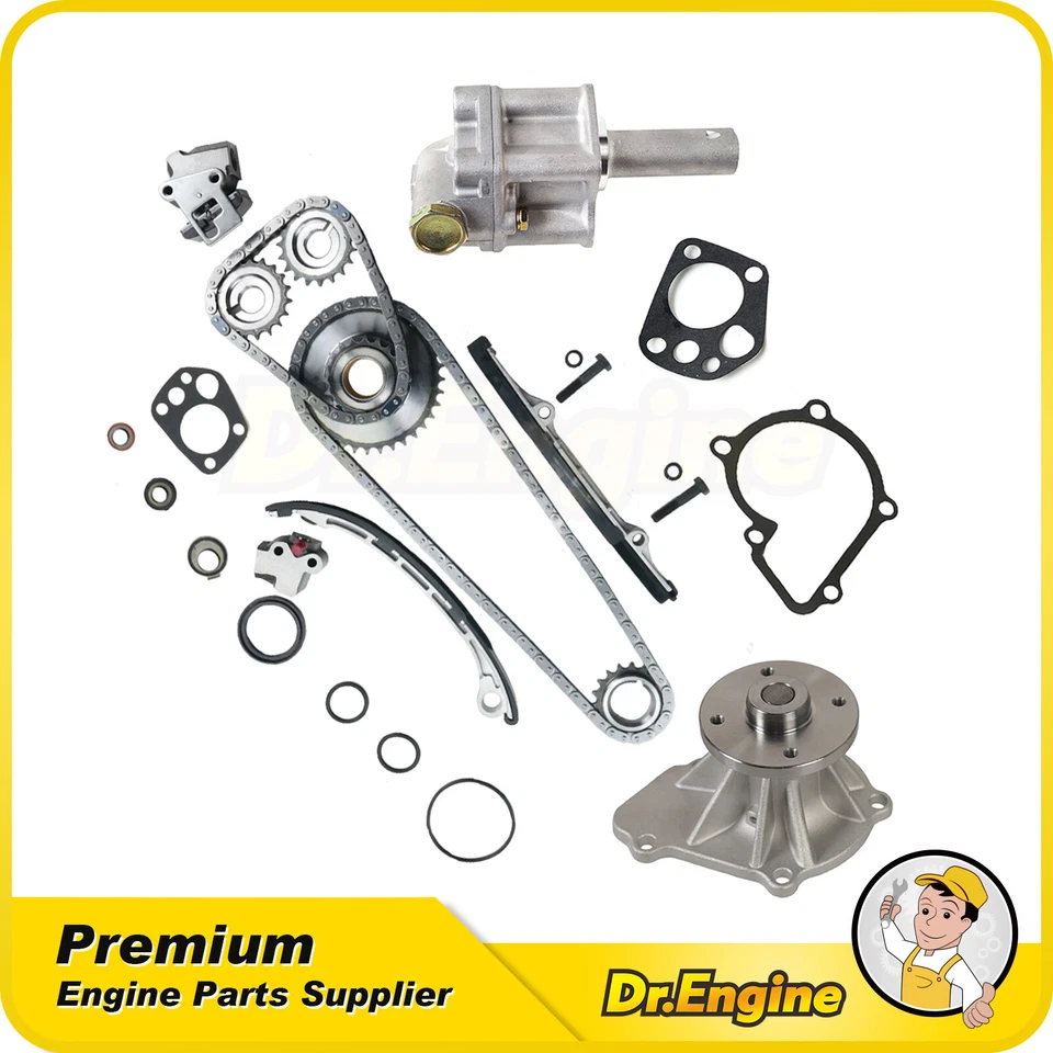 Kit de corrente de distribuição conjunto de bomba de água óleo ajuste 98-04 Nissan Xterra Frontier 2.4L DOHC - Imagem 1 de 4