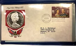1975 BERMUDA ROYAL VISIT $25 Dollar Silver Proof Coin & First Day Cover PNC - Picture 1 of 7