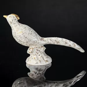 Figura vintage con adorno de oro estatua de pájaro faisán gallina esmaltada - Imagen 1 de 9