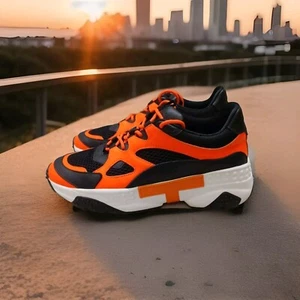 ✅Tod’s Leather/Mesh Active Trainer Sneaker Orange/Black Shoes Men's Sz UK 7 US 8 - Picture 1 of 16
