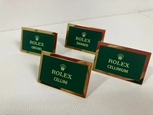 Set ROLEX 4 targhette da esposizione , metallo smaltato , verde, varie tipologie - Foto 1 di 10