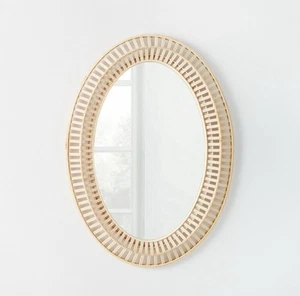 20" x 28" Light Woven Oval Mirror - Threshold designed Studio McGee - Picture 1 of 2