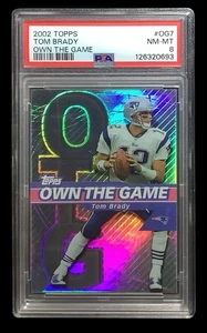 2002 topps #OG7 tom brady; own the game SP holo refractor PSA 8  (1st INSERT) - Picture 1 of 2