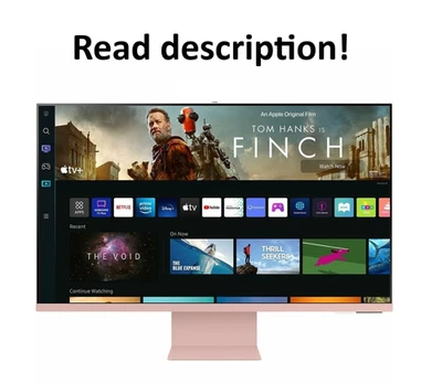 SAMSUNG 32" M80B UHD HDR Smart Computer Monitor Screen with Streaming TV - Pink - Image 1 of 4