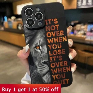 For iPhone 16 Pro Max 15 14 13 12 11 8 7 XR XS Phone Cover Lion Trendy Case New - Picture 1 of 6