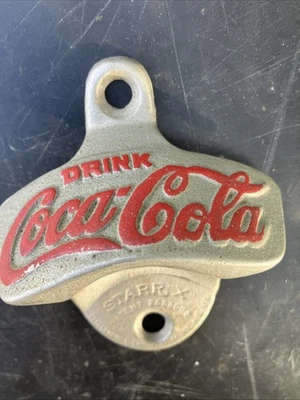 Coca-Cola STARR X Wall Mount Bottle Opener Cast Iron USA Original Vintage - Image 1 of 4