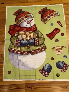 MUÑECO DE NIEVE 3D VINTAGE CON PANEL PARA PERROS--POR DEBRA JORDAN BRYAN SPRINGS VACACIONES DE NAVIDAD - Imagen 1 de 2