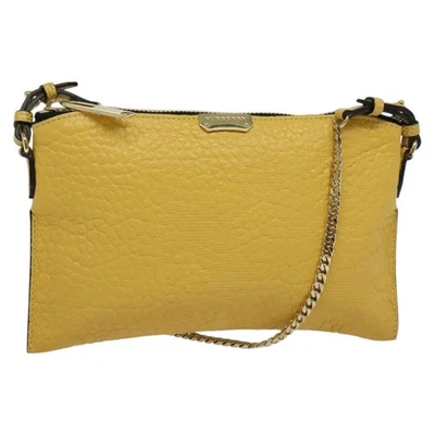 Auténtico bolso de hombro BURBERRY cadena cuero oro amarillo bs29330 Foto 1 de 4