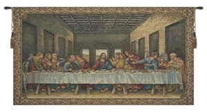 Letztes Abendmahl III Italienisch Religiös Gewebt Jacquard Wanddekor Hängend 30x54 Zoll - Bild 1 von 9