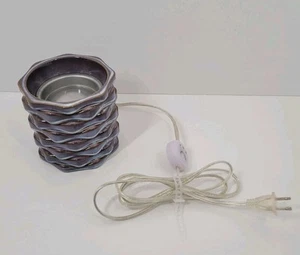 Yankee Candle Purple Basketweave Electric Timer Ceramic Plug-In Wax Warmer - Picture 1 of 5