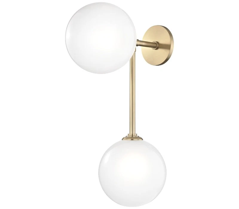 Aplique de pared Mitzi H122102-AGB Ashleigh, 2 luces, latón envejecido Foto 1 de 1