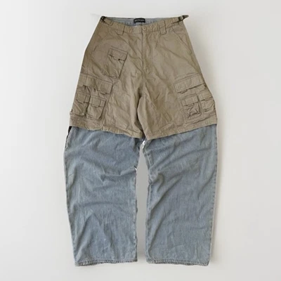 Balenciaga AW 21 After world 混合工装裤宽松牛仔裤罕见男式 31/32 码 — 第 1/4 张图片