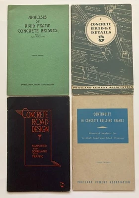 Lote De Colección 4 Folletos de Cemento Portland Hormigón Diseño de Carreteras Puentes Edificios Años 40+ Foto 1 de 4