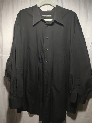 George Foreman Hombre Abotonado Negro Talla XXL 19 34/35 Manga Larga Foto 1 de 4