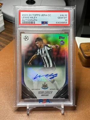 Lewis Miley 2023-24 Topps UEFA CC #ALW foilboard RC automático PSA 10 Foto 1 de 2