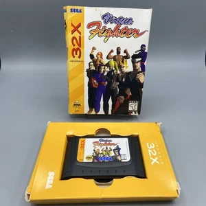Sega Genesis 32x Virtua Fighter in Box No Manual AUTHENTIC CLEANED TESTED WORKS! - Picture 1 of 13