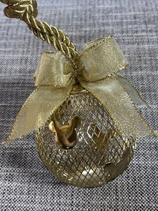 Disney World Christmas Ornament Gold Mesh Ball Mickey Mouse Ears Potpourri - Picture 1 of 5