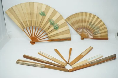 Ventilador Plegable y Wallfan Colección x10 Original Japonés Vintage Sensu 1205F7 Foto 1 de 4