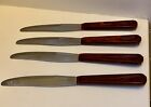 Vintage Set UTICA SUPER EDGE Serrated Steak Knives Bakelite Handle Made In USA