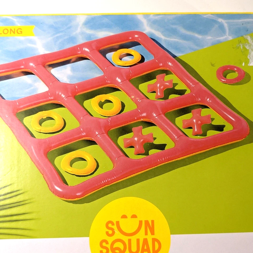Sun Squad Pool Inflatable Tic Tac Toe Game 45"L "W .5" Tall