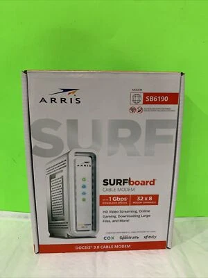ARRIS SB6190  SURFBOARD CABLE MODEM - WHITE) Open Box - Image 1 of 4