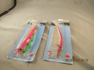 Pair (2) Lucky Strike #3 Canoe FYG - FISHING LURE ¾ Oz-111500 NOS sealed vg cond - Picture 1 of 8