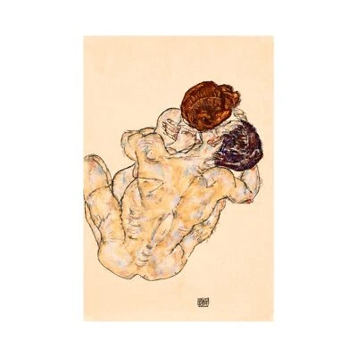 Egon Schiele, Mann und Frau (Umarmung), 1917, Lustre Canvas Print, 16" x 24" Foto 1 de 4