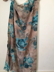Floral Printed Green Georgette SAREE Blouse Piece 45 X 40 Inches. 1 Metre - Picture 1 of 5