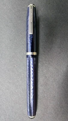 PLUMA ESTILOGRÁFICA ESTERBROOK VINTAGE DE MÁRMOL PÚRPURA, ACERO NUEVA EN CAJA #1555 PARA RESTAURACIÓN Foto 1 de 4