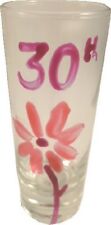 30th Birthday Pink Flower Shot Glass (Tall)