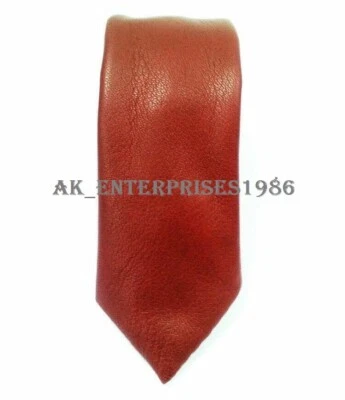 ОФИЦИАЛЬНЫЙ КОРИЧНЕВЫЙ КОЖАНЫЙ ГАЛСТУК ИЗ НАТУРАЛЬНОЙ КОЖИ ГАЛСТУК СТИЛЬНЫЙ КОЖАНЫЙ ГАЛСТУК ВИД  - Изображение 1 из 3