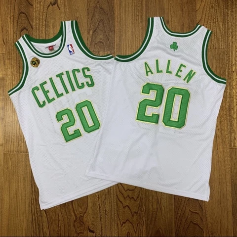 Boston Celtics Ray Allen White NBA Finals white Retro Vintage Jersey Cover