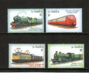 Gambia 2002 - Trains Railroads - Set of 4 Stamps - Scott #2684-7 - MNH - Picture 1 of 1