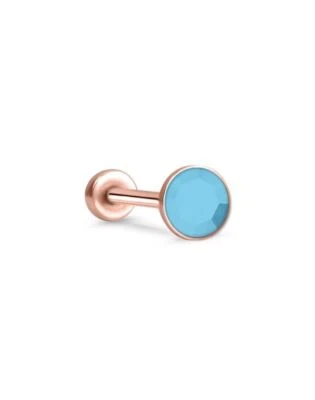 Anillo nariz Labret sin rosca Monroe pasador de empuje perno oro rosa acero 3 mm circonita cúbica Foto 1 de 2