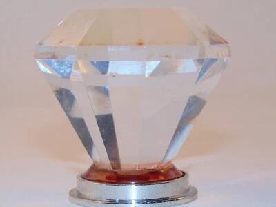 Vintage/Antique Clear Crystal Glass Knob - Chic Giant Diamond - Image 1 of 4