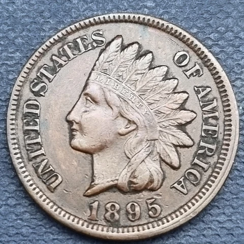 1895 Indian Head Cent 1c Better Grade XF + #60531 Cover